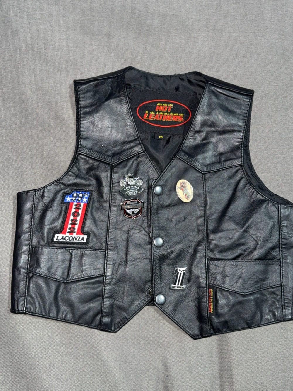 Hot leather biker jacket kids medium